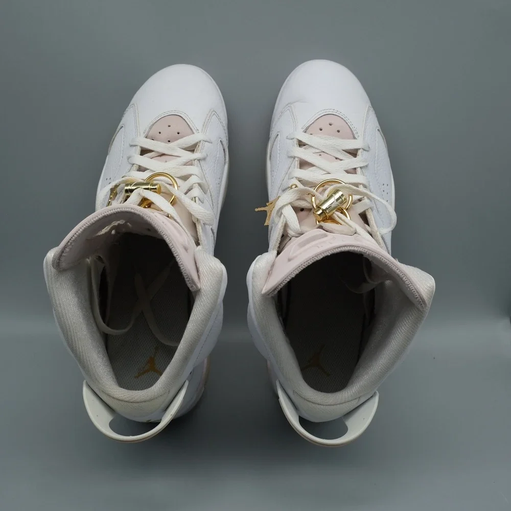 Nike Air Jordan 6 Retro Gold Hoops Wmns 11 Men 9.5 White Pink DH9696-100